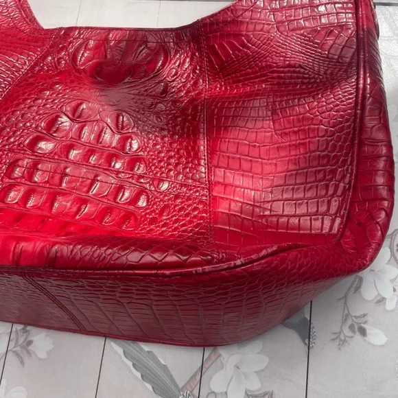 Brahmin Red Croc-Embossed Hobo Bag - Picture 5 of 10